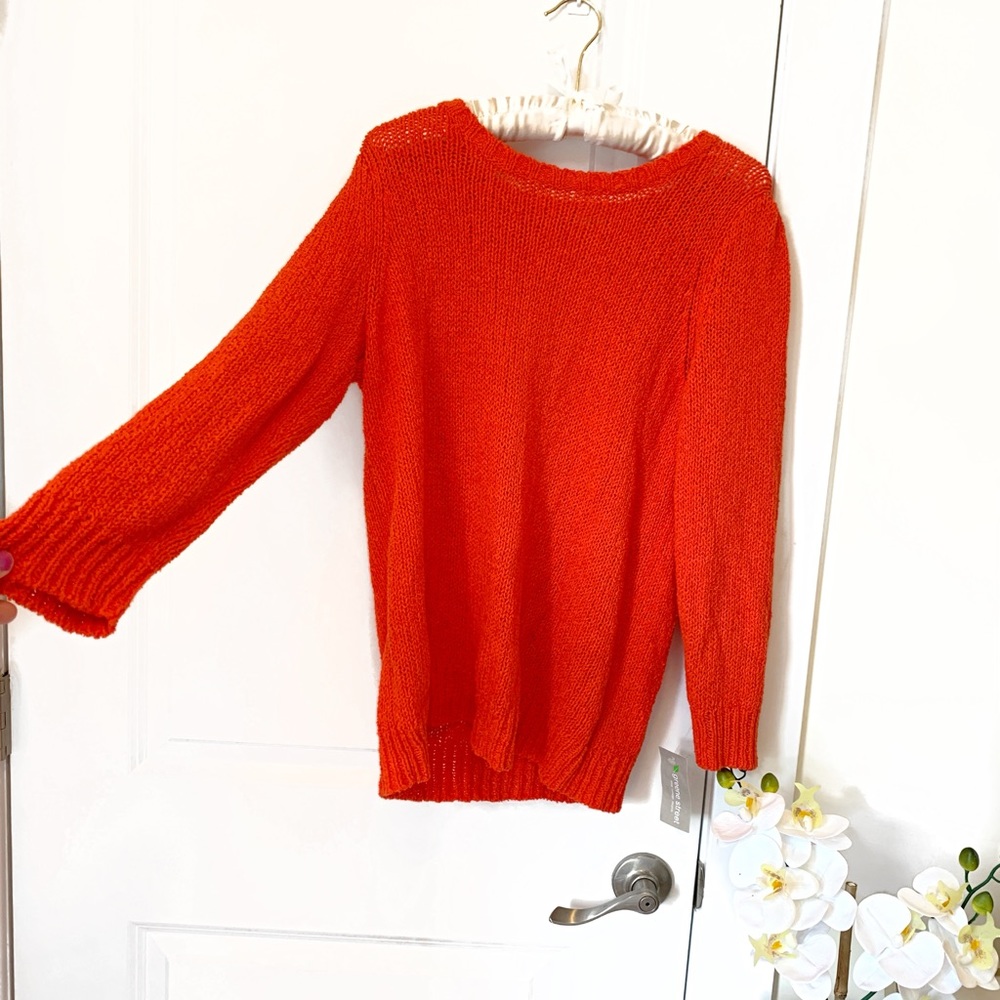 J.Crew red/orange knit scoop neck sweater